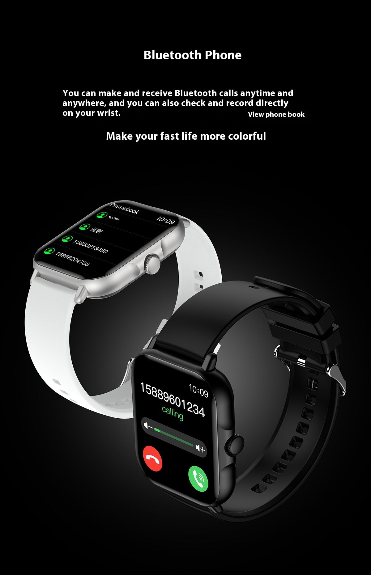 Rappel de message de montre intelligente compatible Bluetooth