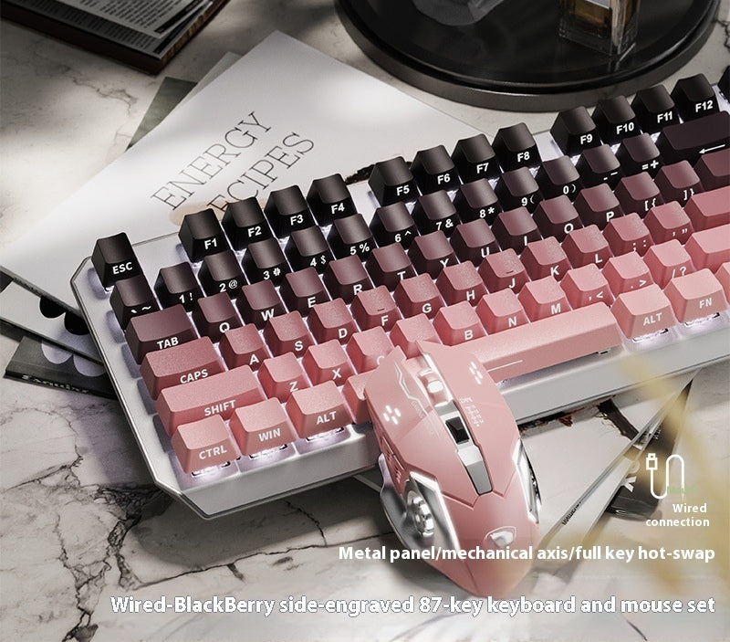 Clavier mécanique 87 Key Wired E-sports Jeu Belle gravure latérale Bureau informatique