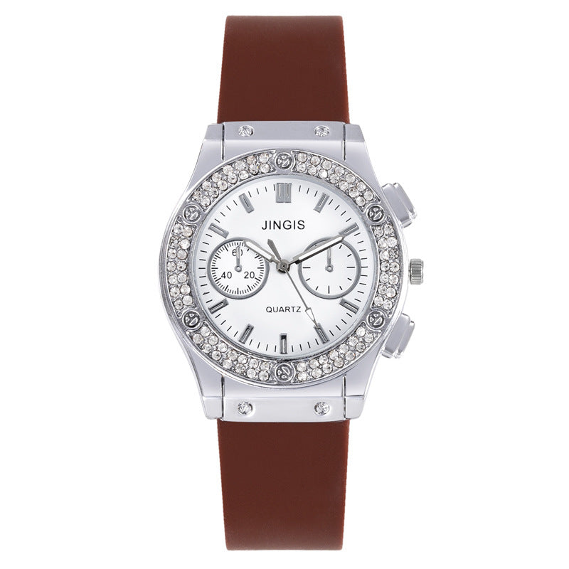 Montre bracelet en silicone Diamant d'affaires tout-match