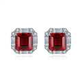 S925 Argent 5g Lab-Created Ruby Saphir Emerald Studs