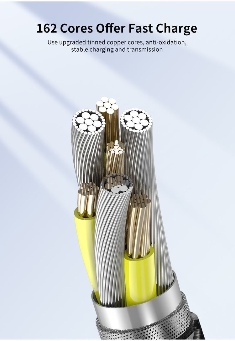 Câble de données magnétique 3-en-1 540 Connecteur rotatif 5A Charge rapide