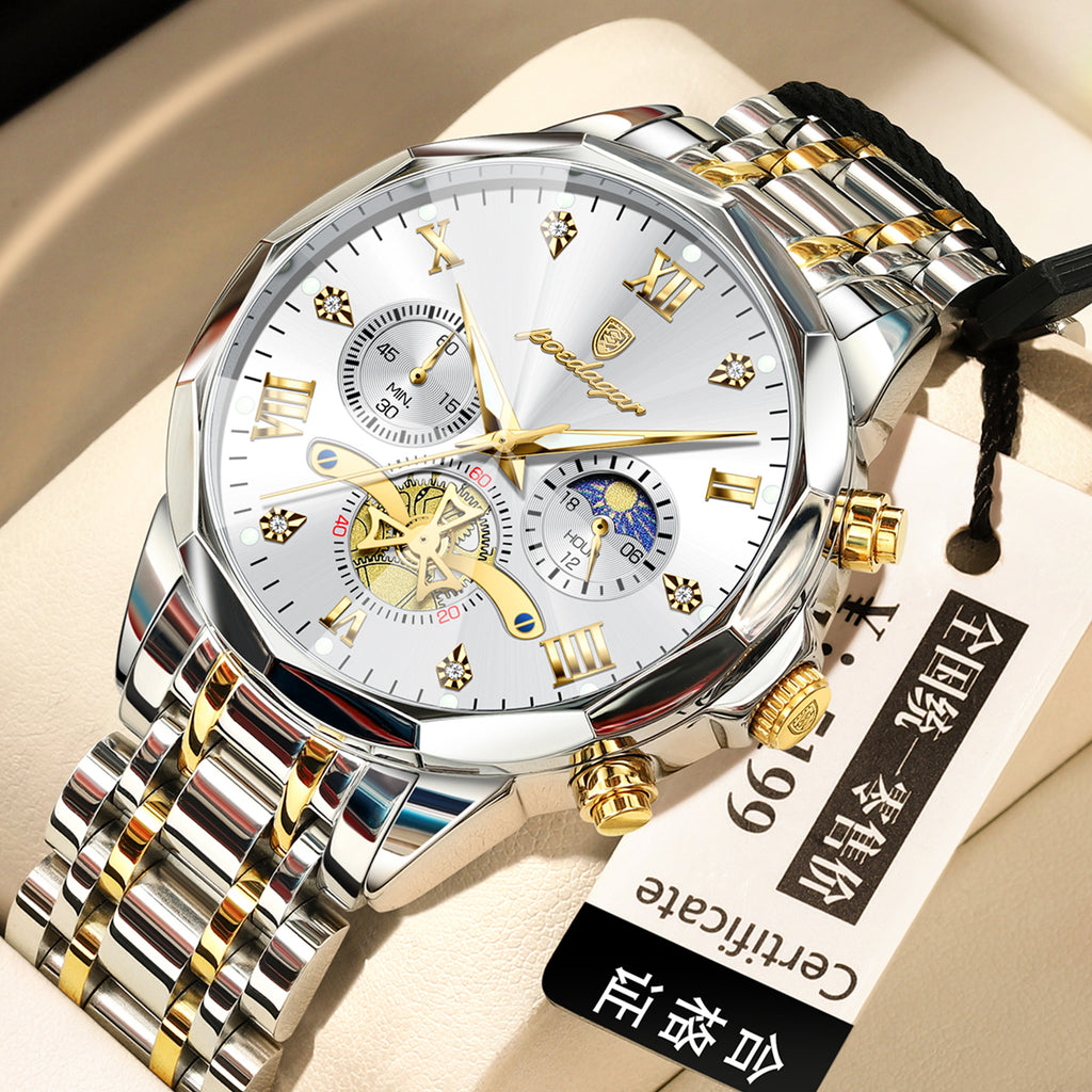 Imperméable Multifonctionnel Trendy Haute-Fin Montre Quartz Homme Lumineux