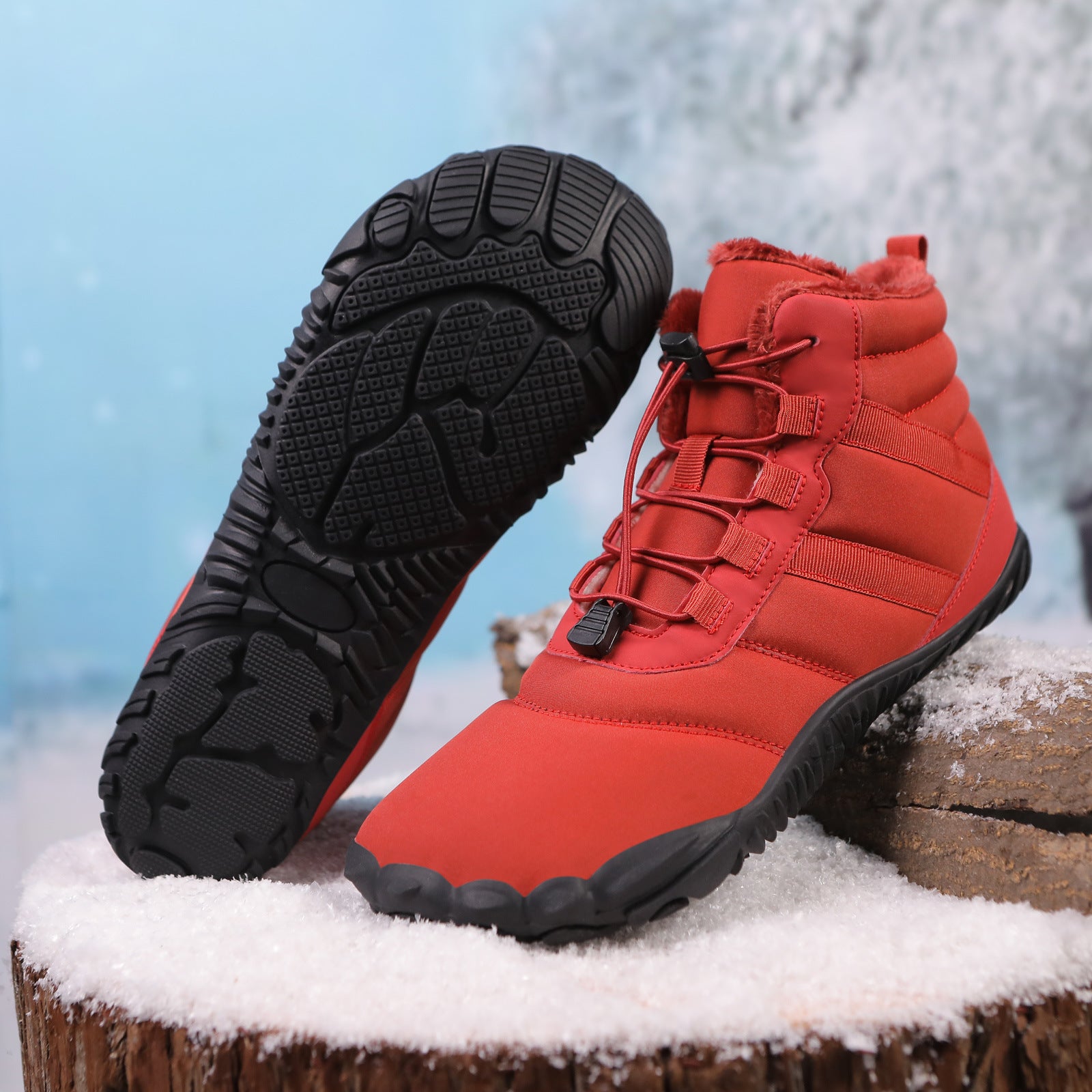 Chaussures de coton à cinq doigts Bottes de neige antidérapantes