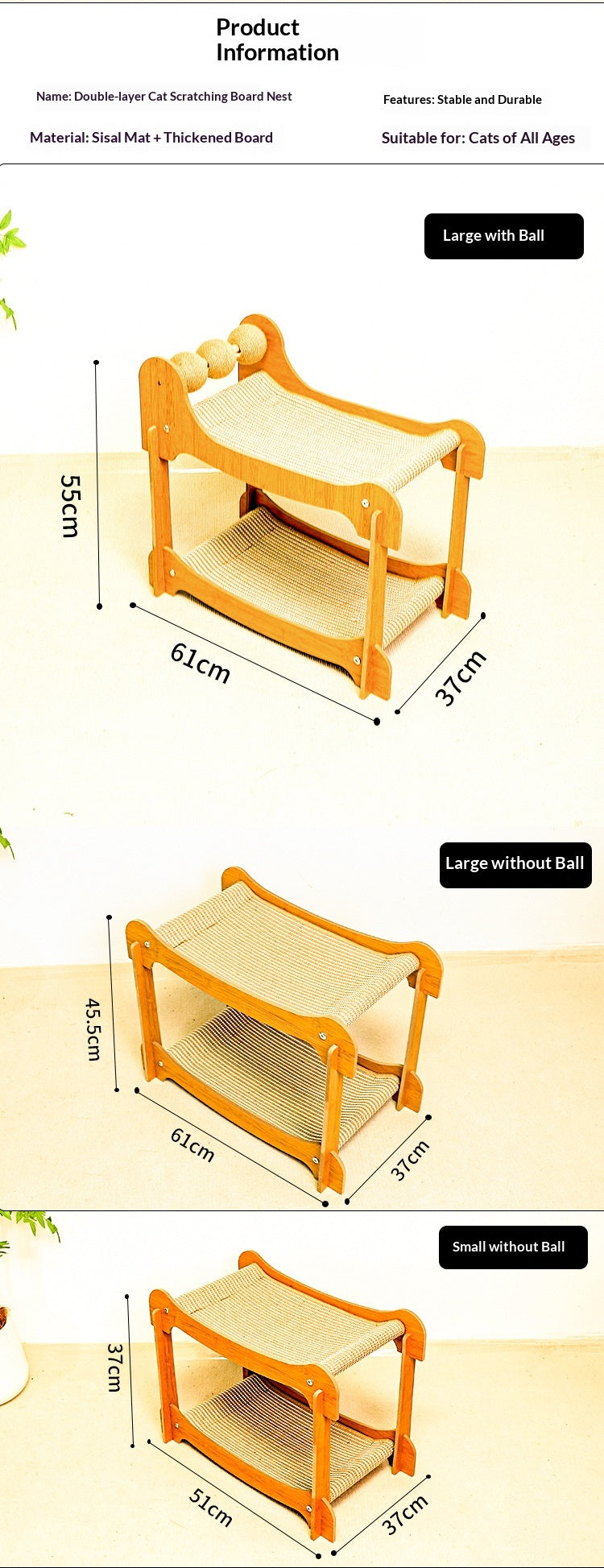 Salon Sisal Cat Scratcher multicouches