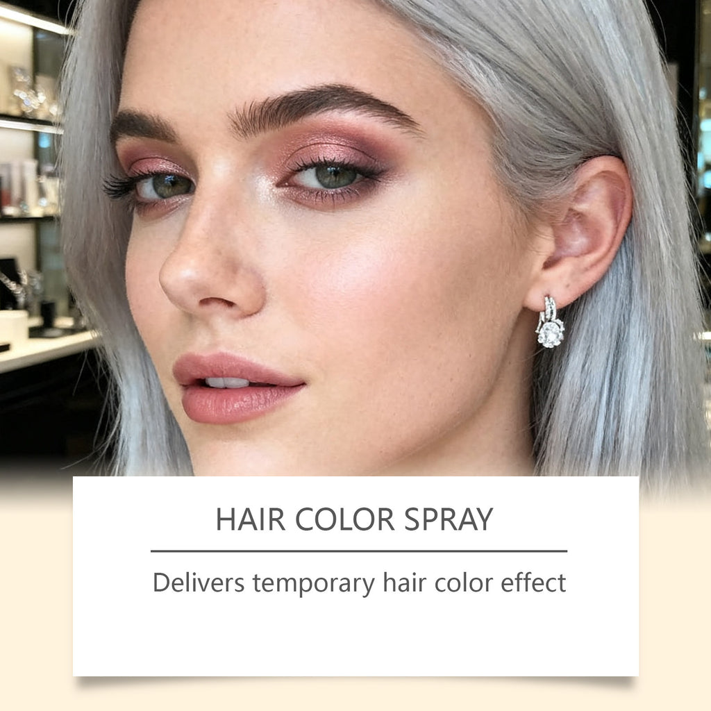 Spray de couleur de cheveux temporaire gris argenté pour même application Facile à colorier et livre Moi