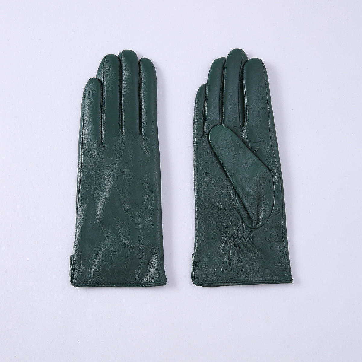 Gants en cuir thermique à couleurs solides pour femmes