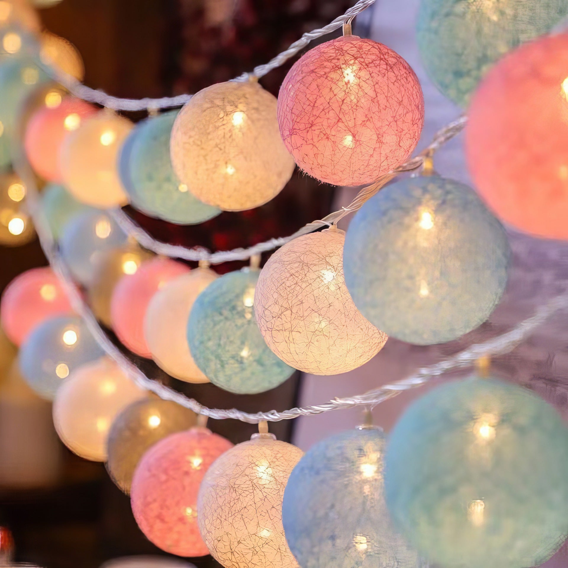 LED Cotton Ball String Lights
