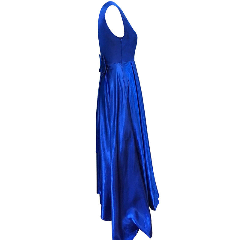 Robe de soirée sans manches sans manches en col V profond