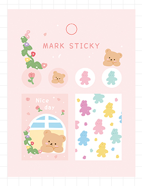 Stickers Index de notes douces Tente à main marquée PVC Notes d'étude
