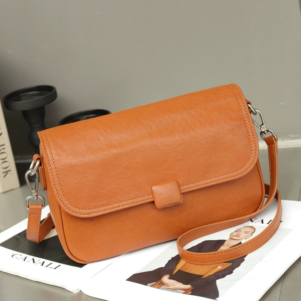 Sac en cuir véritable pour femmes Sac à épaule simple