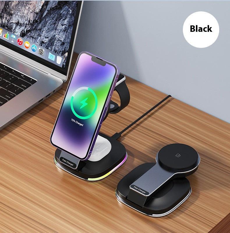 15W Three-in-One Wireless Charging Stand for Electric Devices