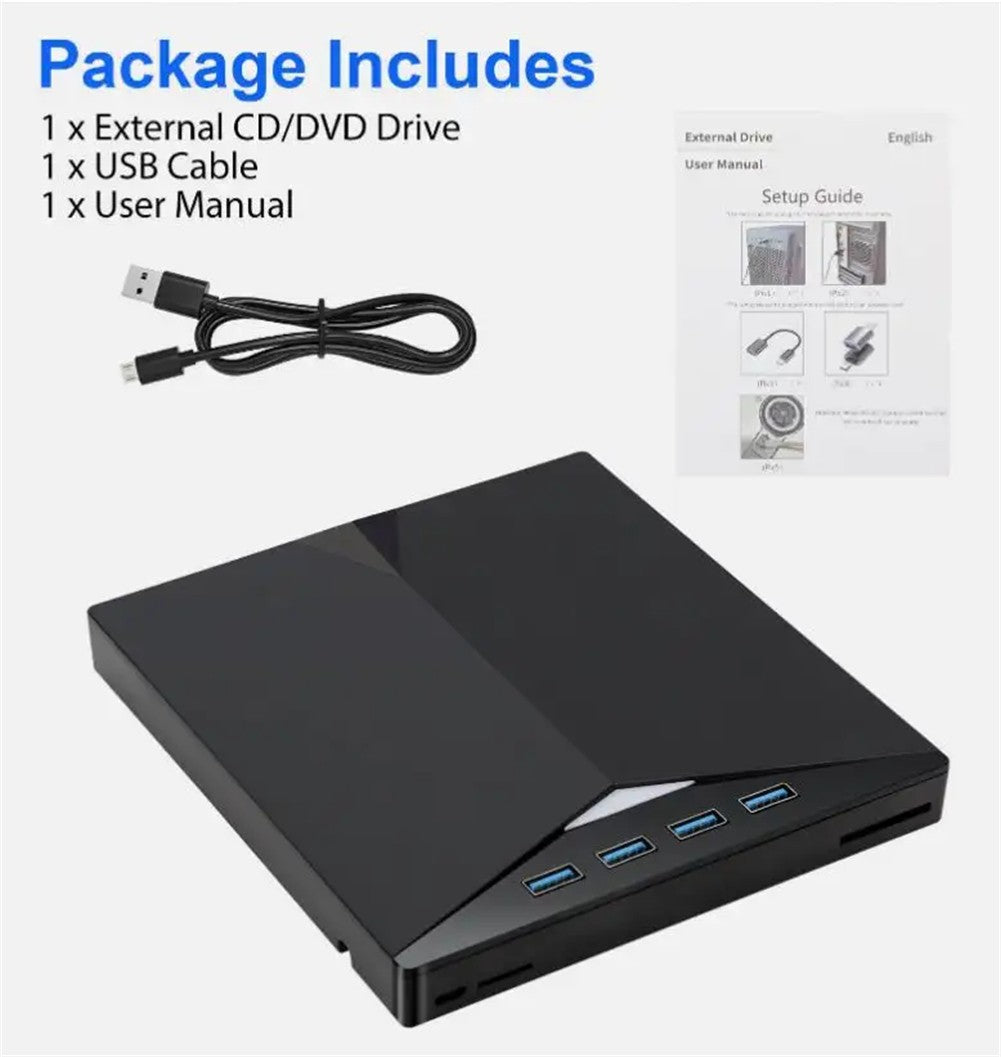 7 In1 USB externe 3.0 DVD CD RW lecteur de lecteur de graveur lecteur pour ordinateur portable