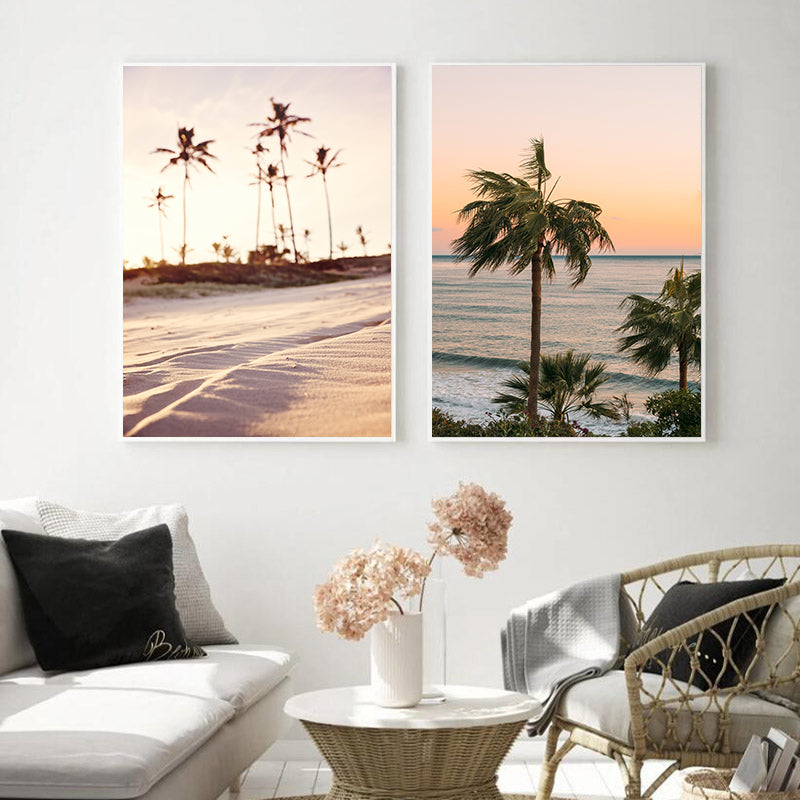 Côte Soleil Lever Nature Paysage Mur Affiche Toile Art Peinture
