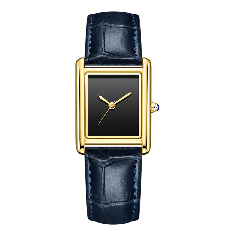 Bracelet de montre en cuir de couple simple carré montre étudiante étanche