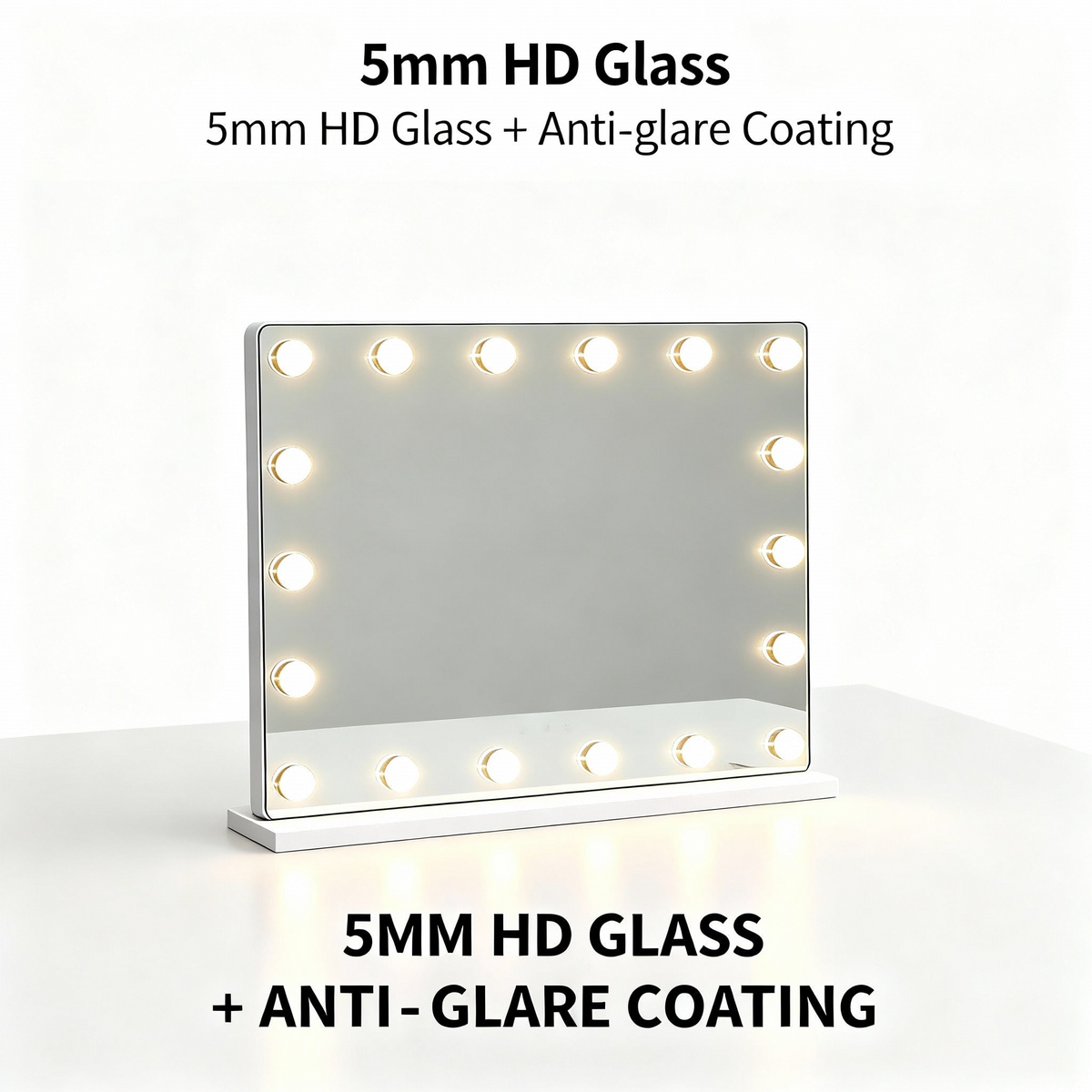 Miroir LED Vanity avec 15 ampoules - Multi Color Lighting Miroir de maquillage rechargeable pour la maison