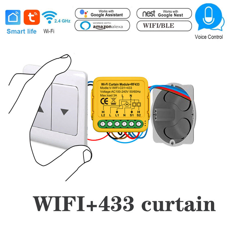 WIFI 433 Disjoncteur de rideau de fenêtre