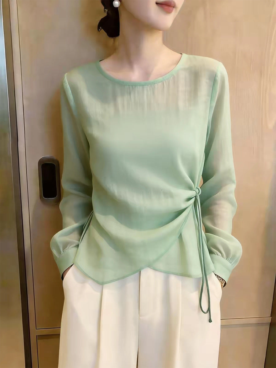 Dentelle-up, taille-cintaillement Figurine-flatter Chic Top