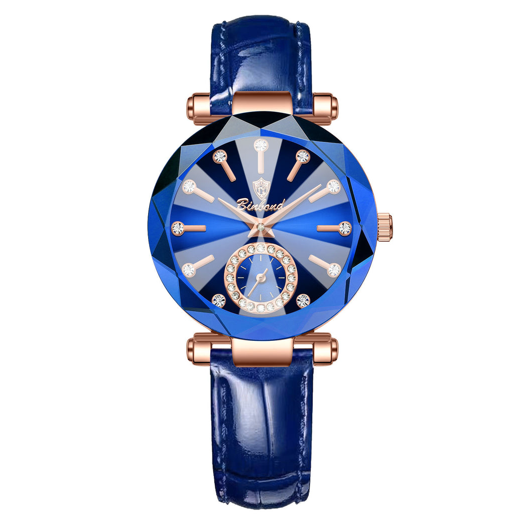 Niche Diamond Ceinture en acier massif Montre imperméable pour femmes
