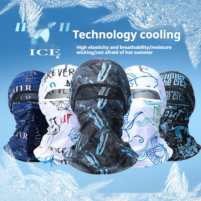 Summer Ice Silk Sun Protection Masque de protection de la tête des hommes Full Face Fishing Sun Protection Scar