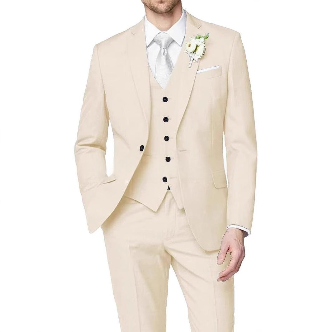 Mens Slim-fit trois-pièces avec une veste à un seul sein