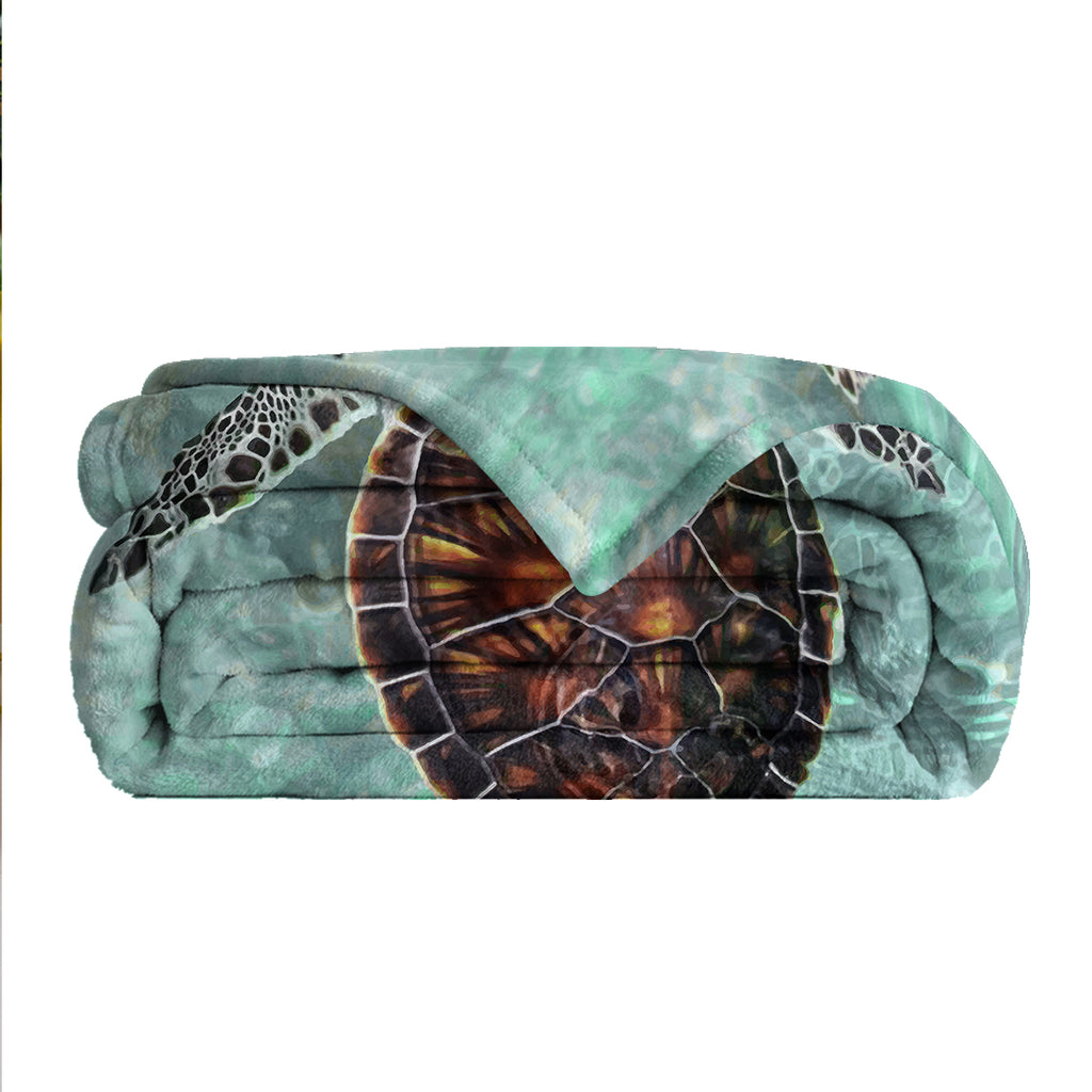 Sea Turtle Throw Beach Blanket Turtle Printed Blankets Soft Flannel Throw