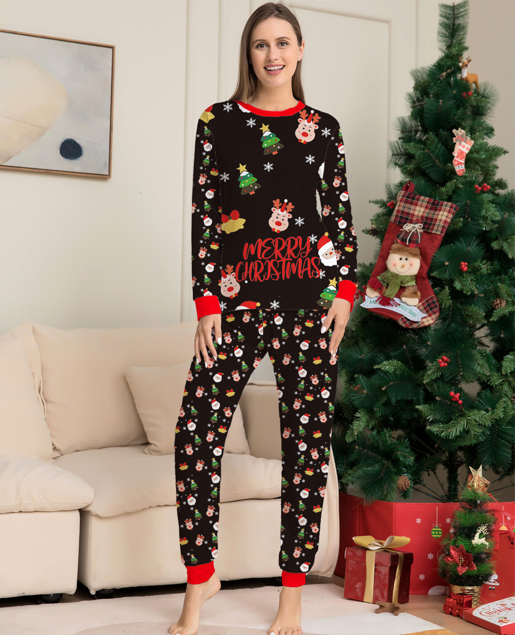Fashion Christmas Parent-child Homewear Set de pyjamas