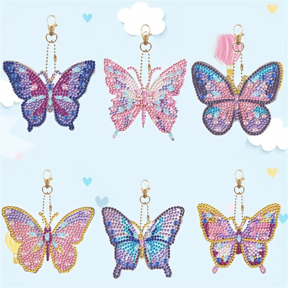 Bricolage Diamant Porte-clés - Modèle papillon