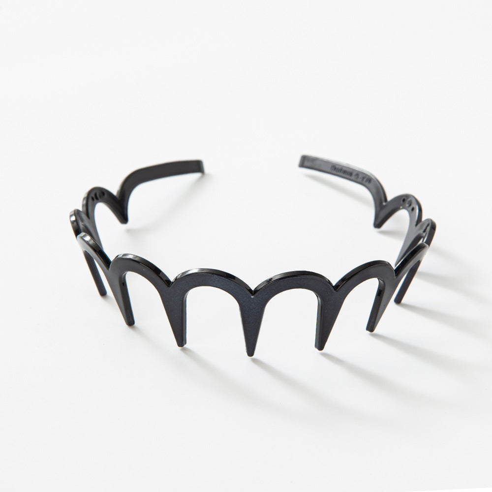 Coiffure Wave Laver le visage Dentée Bandeau antidérapante Barrettes à épingles à cheveux unisexe