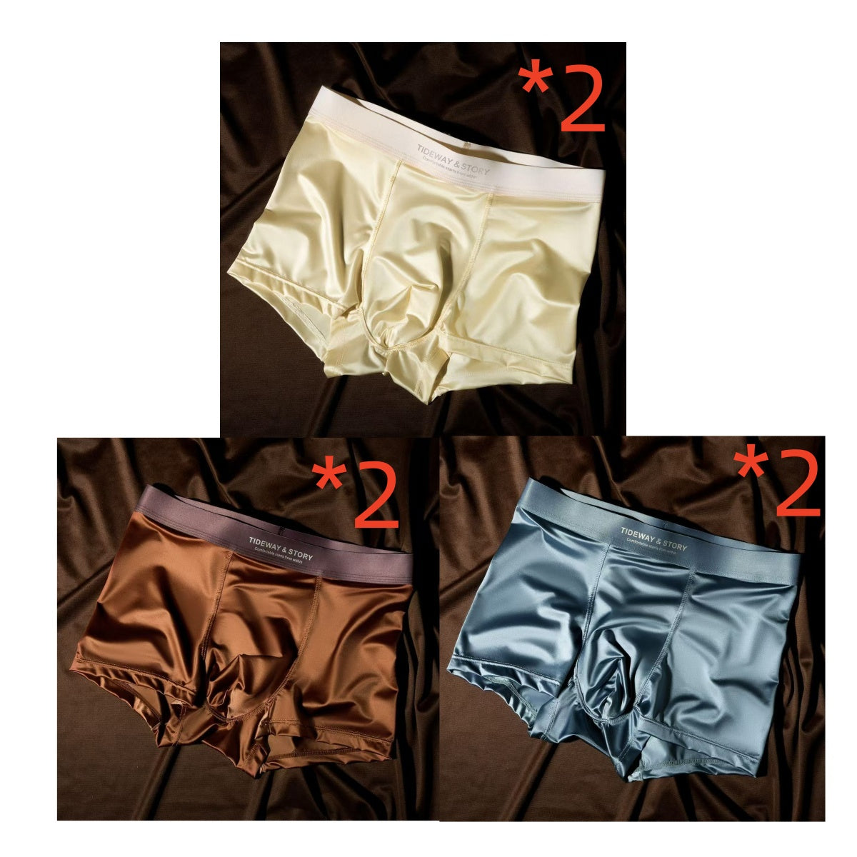 Ice Silk Hommes Sous-vêtements Light Luxury Satin Boxers
