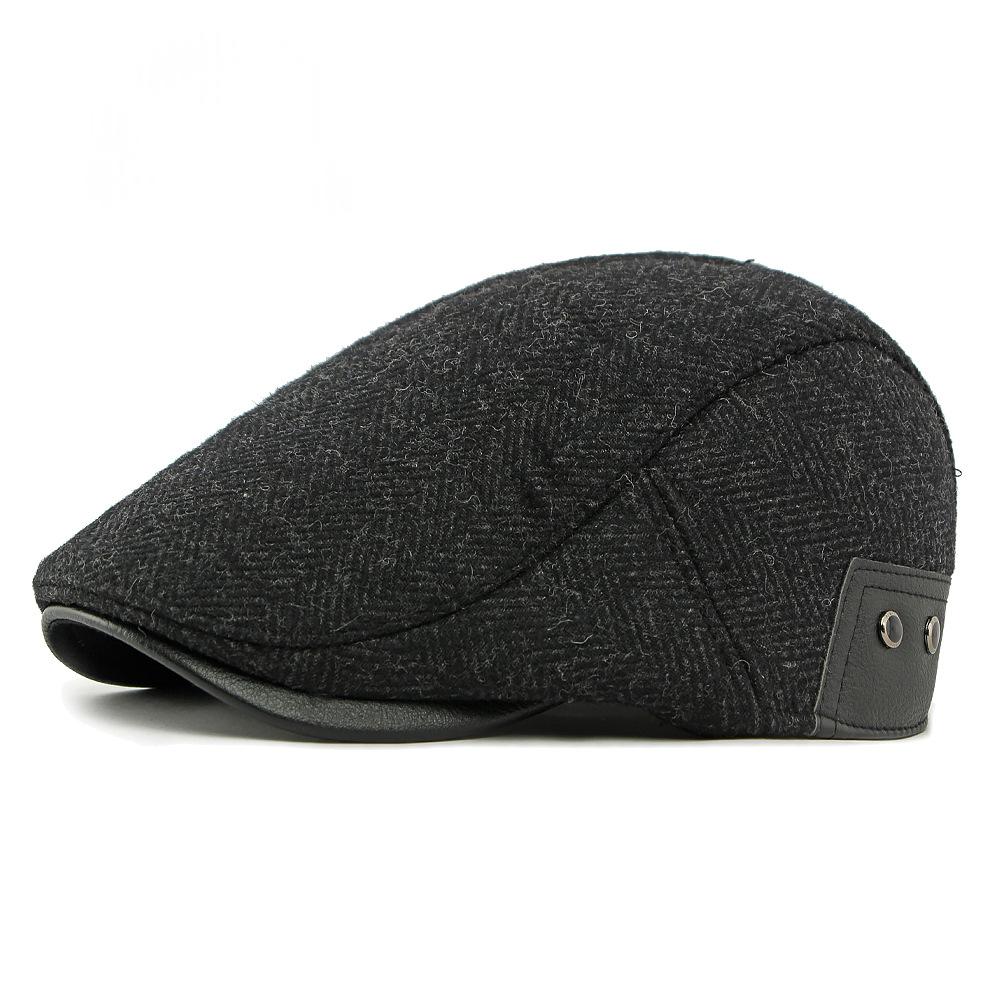 Ligné de velours d'hiver Protection de l'oreille chaude British-Style Vintage Beret