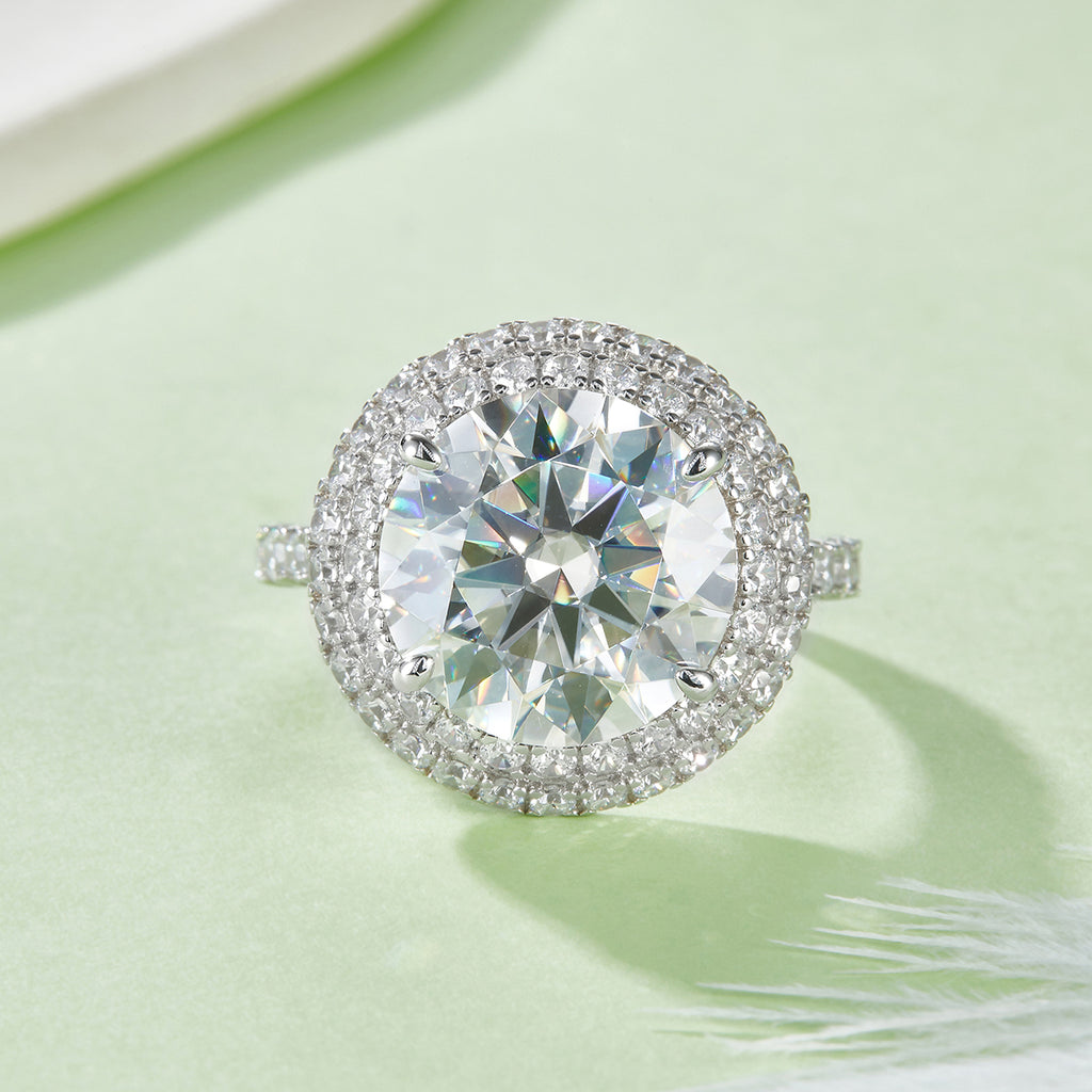 S925 Argent Sterling 8ct Anneau de Moissanite