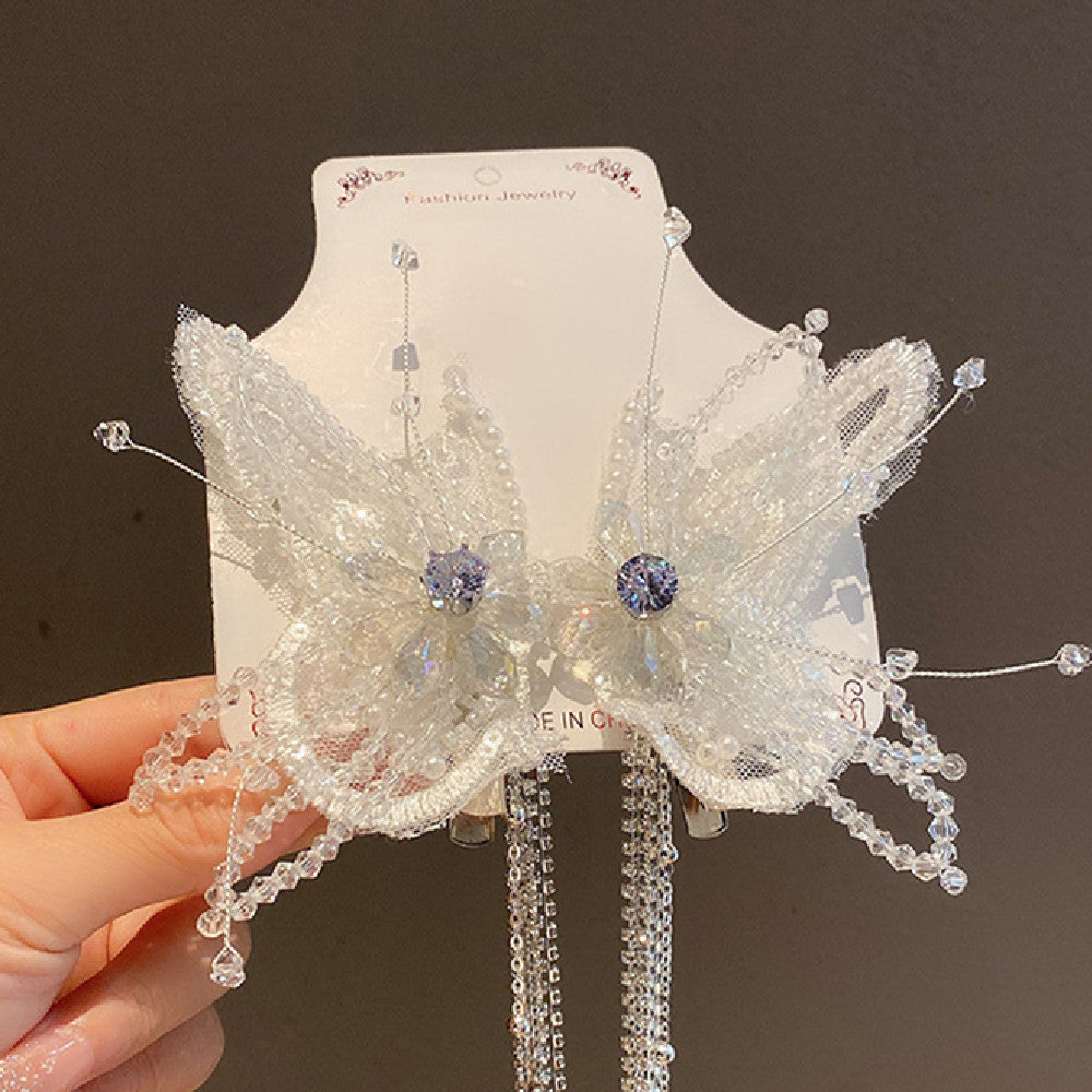 Super Fée Bow Cristal Tassel épingle à cheveux femmes