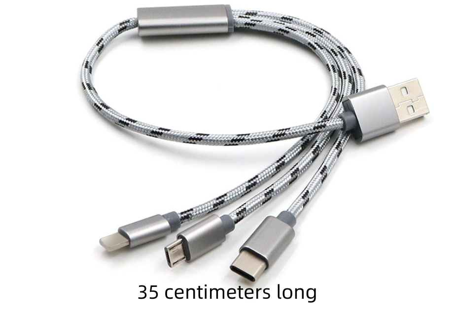 Câble de données 3-en-un Câble USB Téléphone mobile court TYPE-C Charge universelle 3-en-un