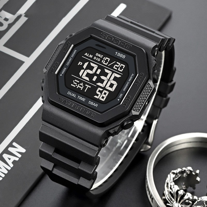 Montre électronique d'extérieur pour hommes Multifonctionnelle
