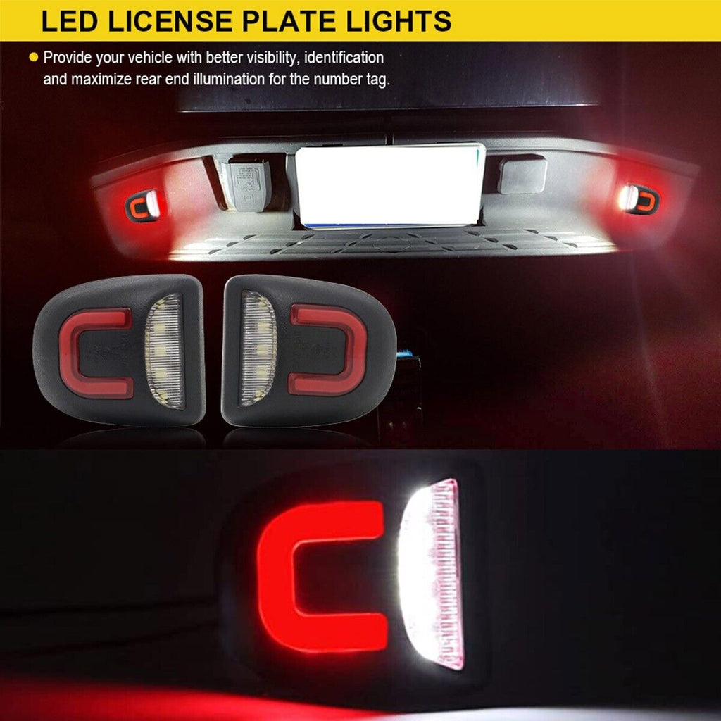 2X LED plaque de licence lumière rouge DRL lampe de tube pour Silverado GMC Sierra 1500 2500