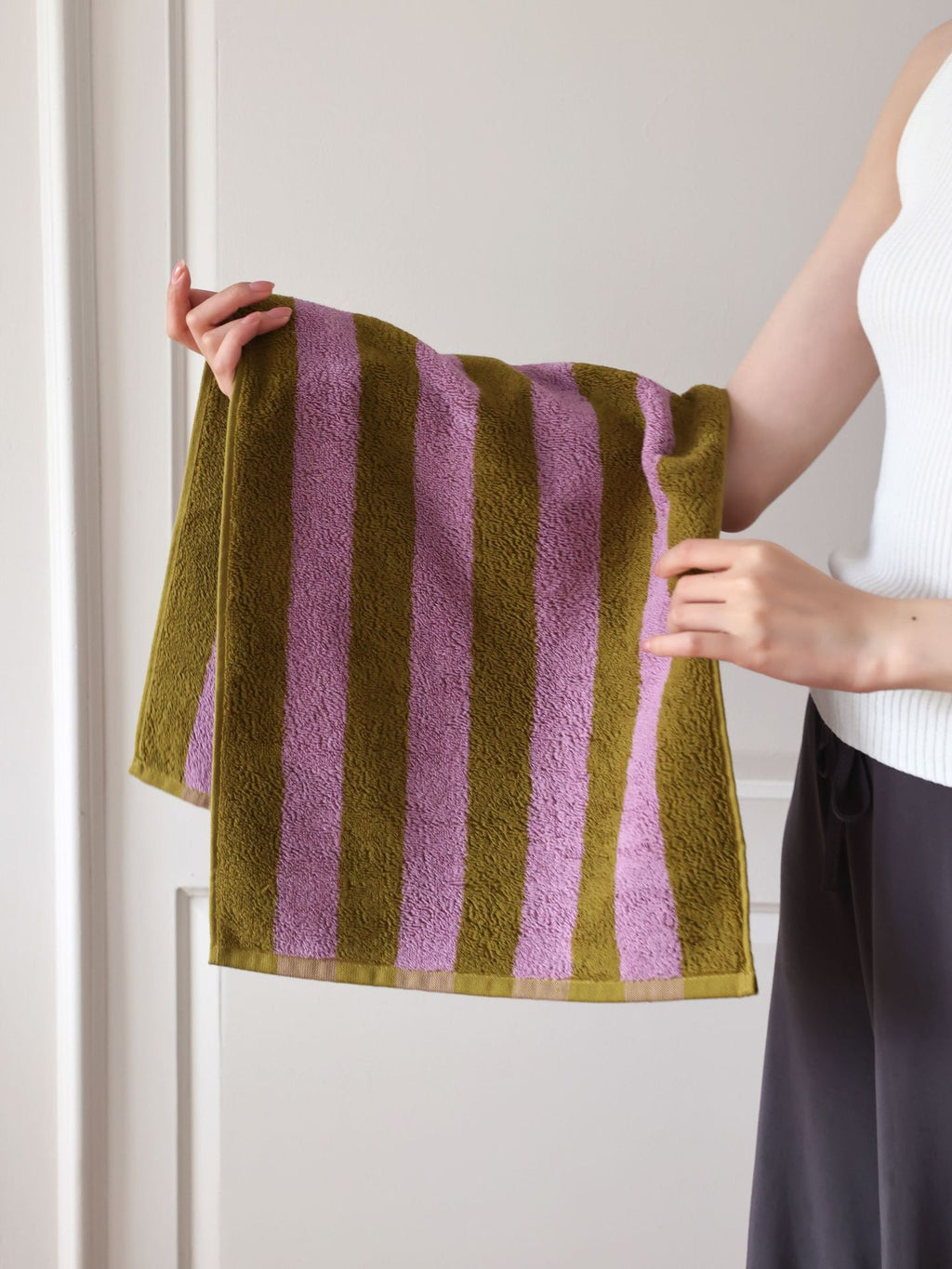 Mori Pinstripe Retro style serviette en coton