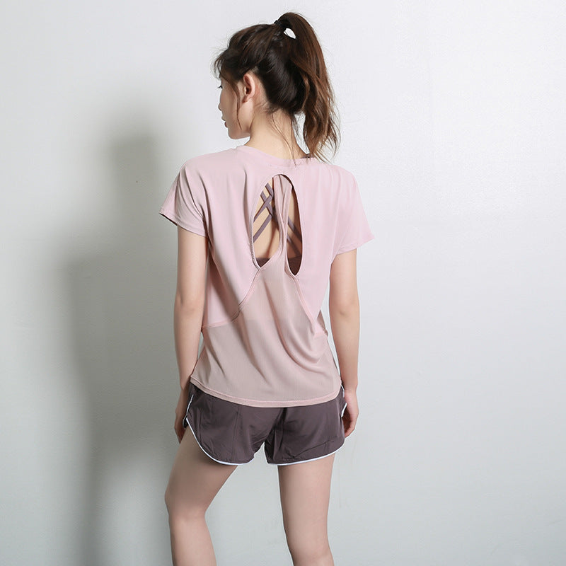 Vêtements de yoga PrintempsSummer Sports Short Sleeve T-shirt