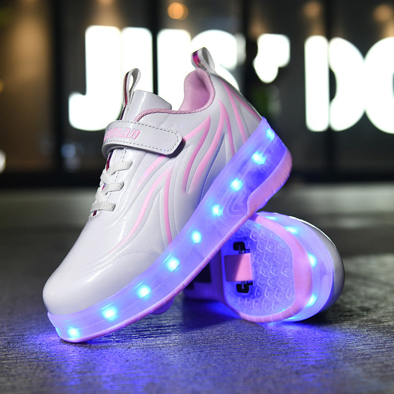Chaussures de poulie légère Charging simple et double roues