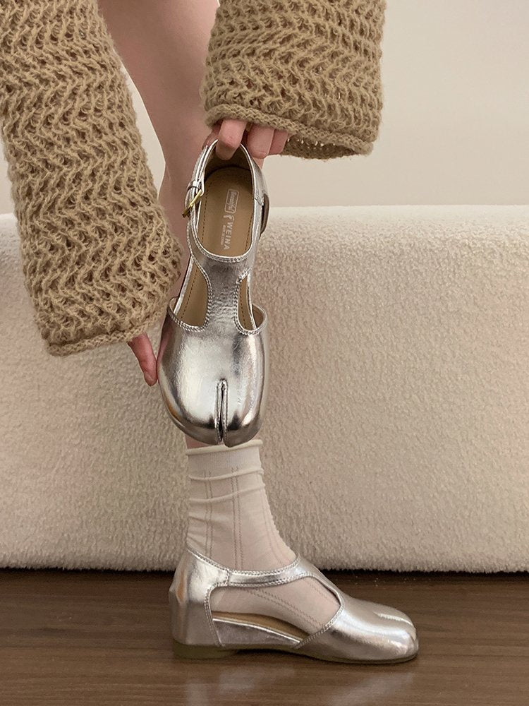 Summer Minimalist Flat Split Toe Mary Jane Chaussures Pour Femmes