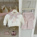 Ensemble de pantalons à fond de ventre rayé et de weater fille bébé