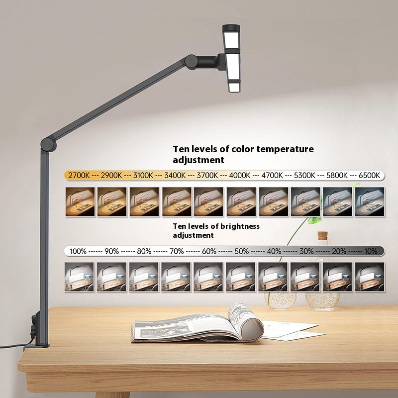 Lampe de table de bureau haut de gamme à ongles pliant Lampe de table de démontage avec protection des yeux de pince