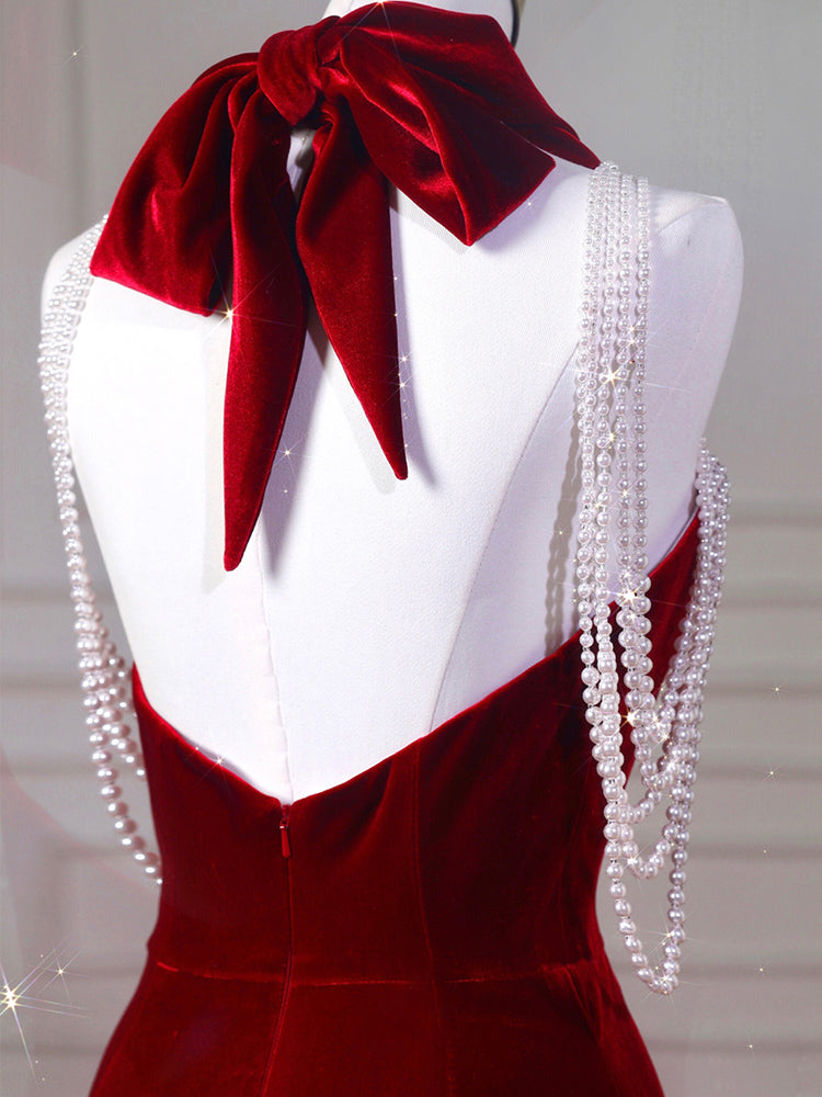 Velvet Fish Tail Cocktail Robe de mariée Engagement