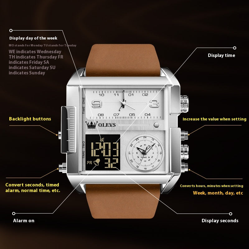 Multifonctionnel Sports Timing Mouvement Quartz Montre électronique