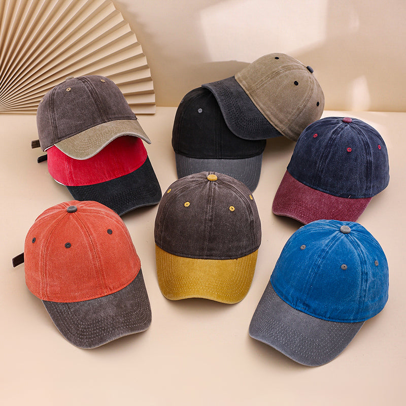 Casquette ronde réglable multicolore avec finition lavée