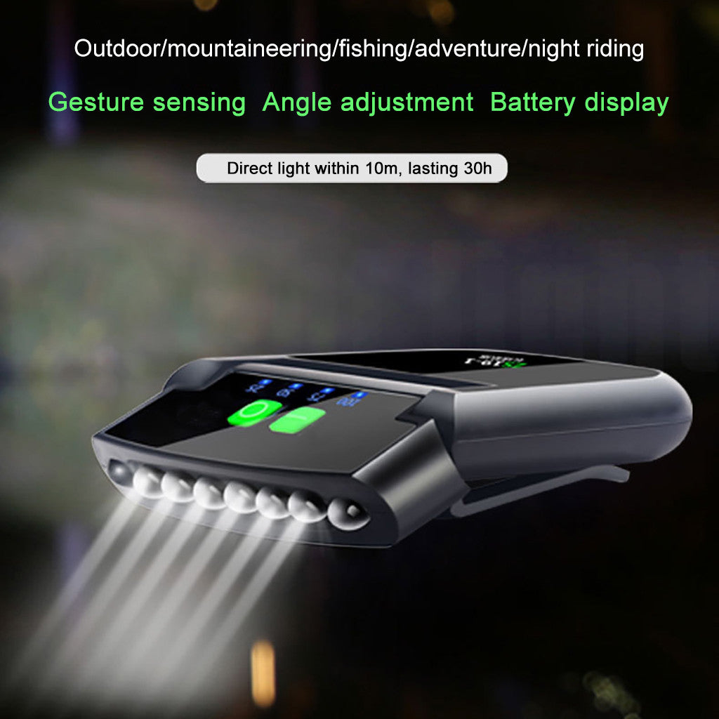 LED Smart Sensor Headlight Night Fishing Sport Cyclisme Charger une forte lumière lumineuse