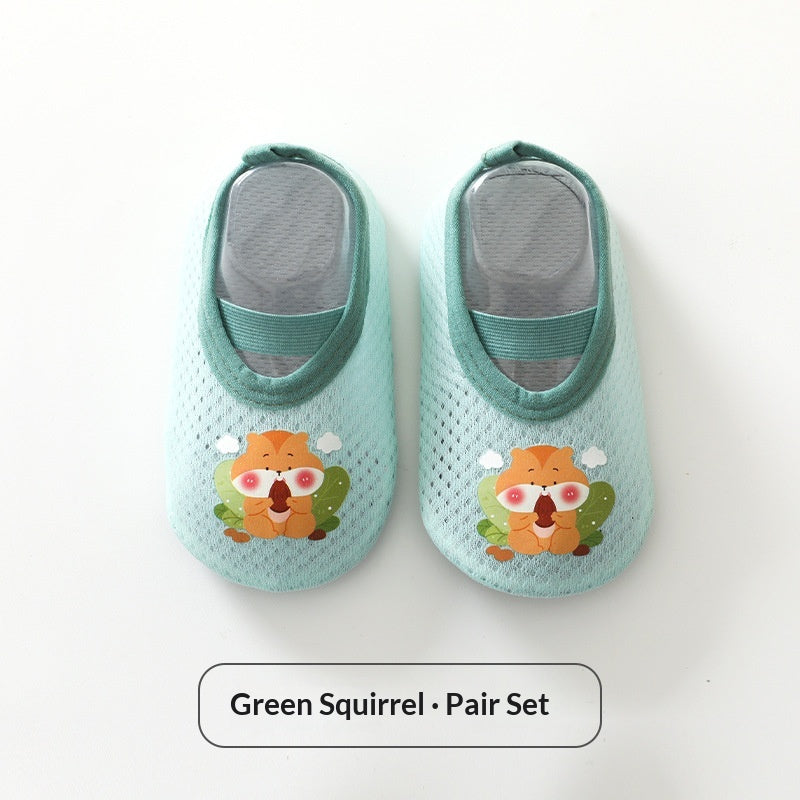 Chaussettes de sol pour les enfants et les bébés Style mince d'été pour les tout-petits apprenant à marcher