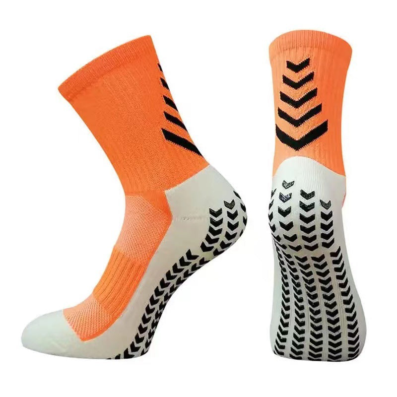 Chaussettes athlétiques mi-calf pour hommes pour course antidérapante Silicone épaissie