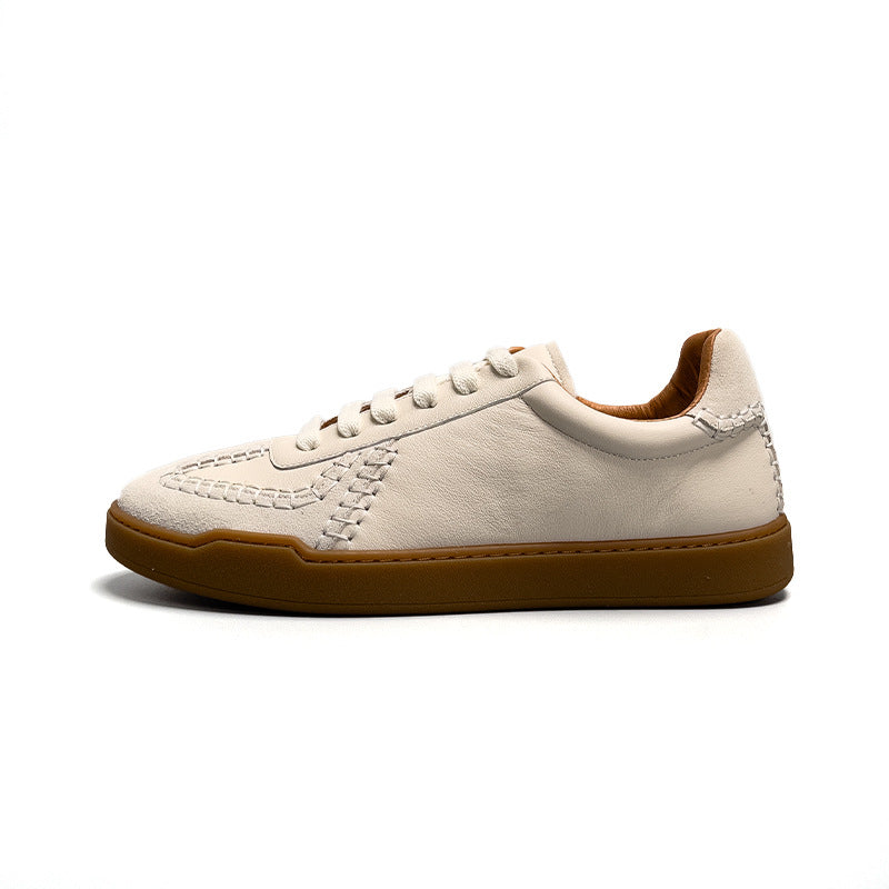 Basket Basket Chaussure Blanc Homme en cuir véritable taille basse