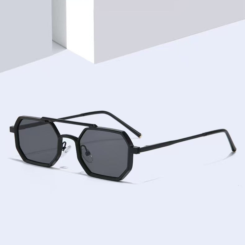 Lunettes de soleil polygonales pour petit cadre en métal Universal