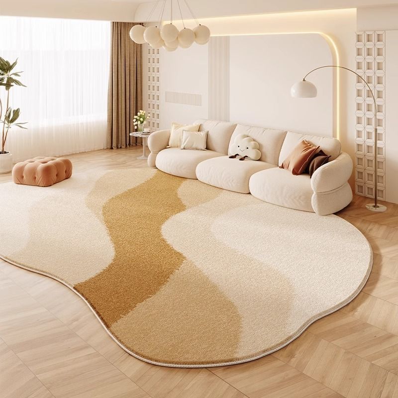 Crème coloré résistant aux taches et facile à maintenir cachemire look Rug